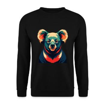 Koala Zeichentrickfigur Buntes Haustier Tier - Unisex Pullover - Schwarz - Vorne - Alina (178cm) & Michal (187cm)
