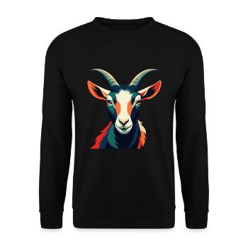 Goat Cartoon Character Colorful Pet Animal - Unisex Sweatshirt - black - Front - Alina (178cm) & Michal (187cm)