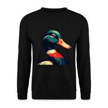 Personnage de dessin animé de canard Animal de compagnie coloré - Sweat-shirt Unisexe - noir - Devant - Alina (178cm) & Michal (187cm)