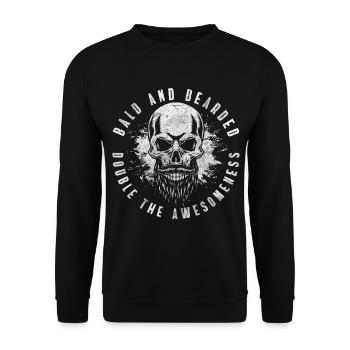 Haarlos Alter Platte Männerproblem - Unisex Pullover - Schwarz - Vorne - Alina (178cm) & Michal (187cm)