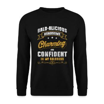 Haarlos Friseur - Unisex Pullover - Schwarz - Vorne - Alina (178cm) & Michal (187cm)