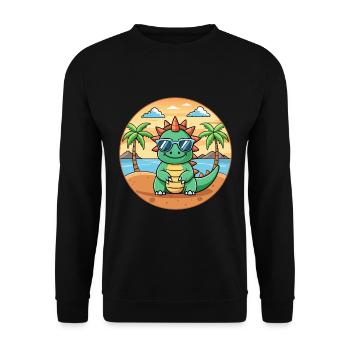 Dragon Funny Cartoon Summer Beach Sunglasses - Unisex Sweatshirt - black - Front - Alina (178cm) & Michal (187cm)