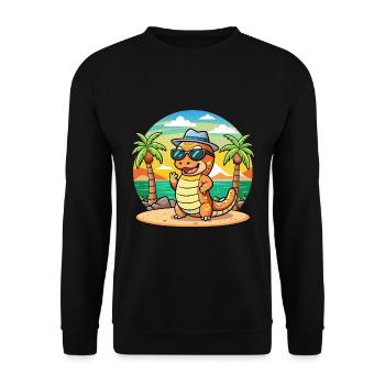 Anaconda Funny Cartoon Summer Beach Sunglasses - Unisex Sweatshirt - black - Front - Alina (178cm) & Michal (187cm)