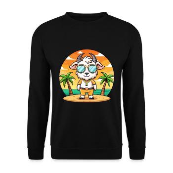 Lunettes de soleil de plage d’été de dessin animé drôle de chèvre - Sweat-shirt Unisexe - noir - Devant - Alina (178cm) & Michal (187cm)