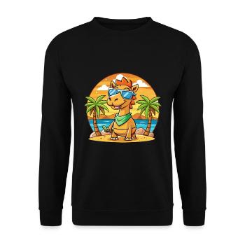 Camel Lustige Cartoon Sommer Strand Sonnenbrille - Unisex Pullover - Schwarz - Vorne - Alina (178cm) & Michal (187cm)