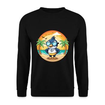 Elster Lustige Cartoon Sommer Strand Sonnenbrille - Unisex Pullover - Schwarz - Vorne - Alina (178cm) & Michal (187cm)