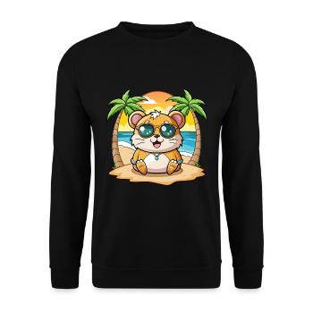 Lunettes de soleil de plage d’été de dessin animé drôle de hamster - Sweat-shirt Unisexe - noir - Devant - Alina (178cm) & Michal (187cm)