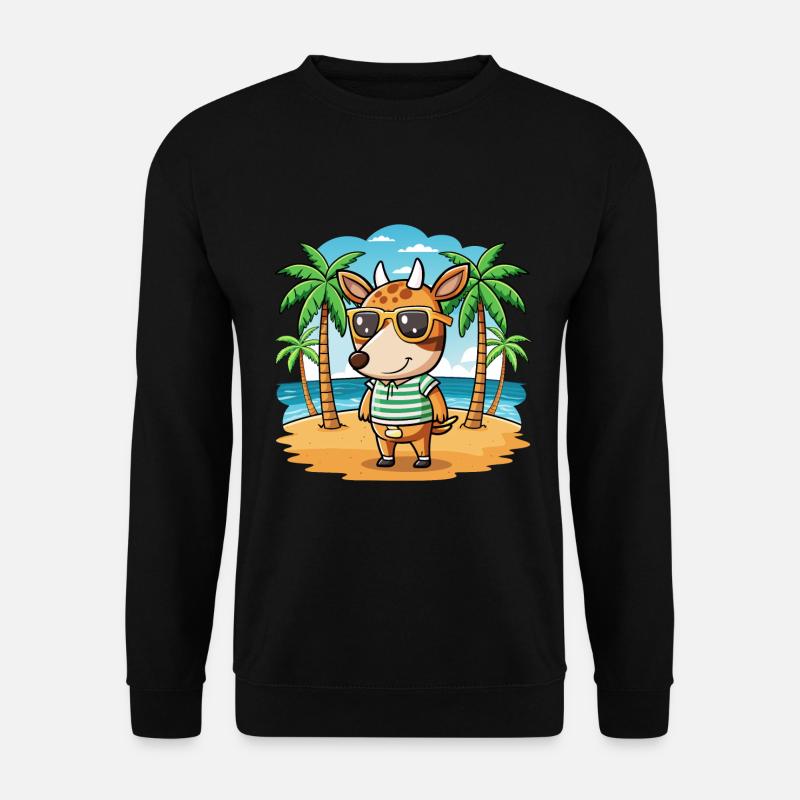 Okapi Lustige Cartoon Sommer Strand Sonnenbrille - Unisex Pullover - Schwarz
