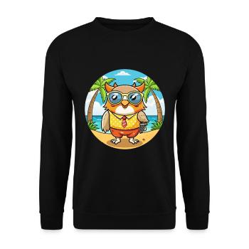 Eule Lustige Cartoon Sommer Strand Sonnenbrille - Unisex Pullover - Schwarz - Vorne - Alina (178cm) & Michal (187cm)