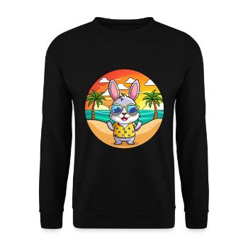 Kaninchen Lustige Cartoon Sommer Strand Sonnenbrille - Unisex Pullover - Schwarz - Vorne - Alina (178cm) & Michal (187cm)