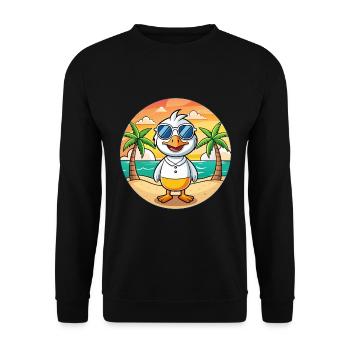 Lunettes de soleil de plage d’été de dessin animé drôle d’oie - Sweat-shirt Unisexe - noir - Devant - Alina (178cm) & Michal (187cm)