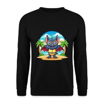 Fledermaus Lustige Cartoon Sommer Strand Sonnenbrille - Unisex Pullover - Schwarz - Vorne - Alina (178cm) & Michal (187cm)