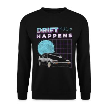 Drifting Sports Car Mechanic Speedster - Unisex Sweatshirt - black - Front - Alina (178cm) & Michal (187cm)