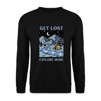 funny camping shirt - Unisex Pullover - Schwarz - Vorne - Alina (178cm) & Michal (187cm)