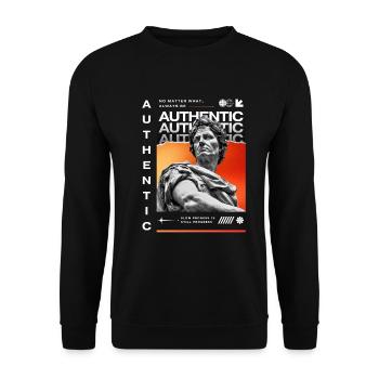 Authentic - Unisex Sweatshirt - black - Front - Alina (178cm) & Michal (187cm)