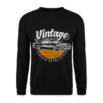 Voiture classique vieille école - Sweat-shirt Unisexe - noir - Devant - Alina (178cm) & Michal (187cm)