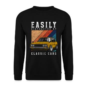 Oldtimer Automobile Oldschool Édition Limitée - Sweat-shirt Unisexe - noir - Devant - Alina (178cm) & Michal (187cm)