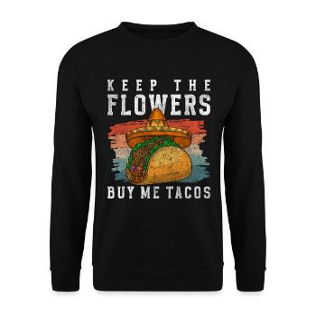 Mexikanisch Fast Food Food Truck Sombrero - Unisex Pullover - Schwarz - Vorne - Alina (178cm) & Michal (187cm)