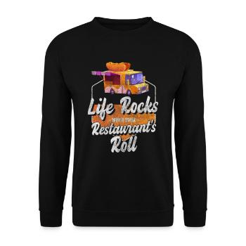 Food truck street food food truck - Unisex Sweatshirt - black - Front - Alina (178cm) & Michal (187cm)