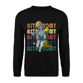 Science Star Discovers Black Hole - Unisex Sweatshirt - black - Front - Alina (178cm) & Michal (187cm)