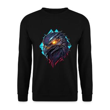 Adler, Adlerkopf - Unisex Pullover - Schwarz - Vorne - Alina (178cm) & Michal (187cm)