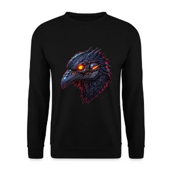 Krähe, Rabe - Unisex Pullover - Schwarz - Vorne - Alina (178cm) & Michal (187cm)
