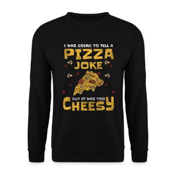 Fast Food Essen Pizzabäcker - Unisex Pullover - Schwarz - Vorne - Alina (178cm) & Michal (187cm)