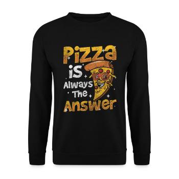 Pizza Italy Cheese - Unisex Sweatshirt - black - Front - Alina (178cm) & Michal (187cm)