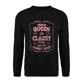 Dramaqueen Schauspiel Frau Problem - Unisex Pullover - Schwarz - Vorne - Alina (178cm) & Michal (187cm)