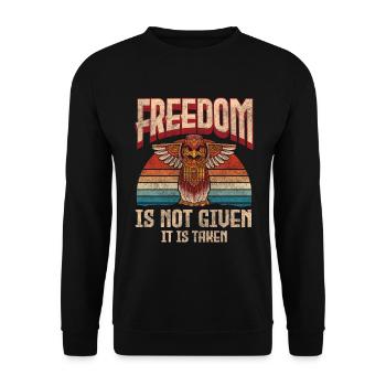 Native American Ritual Wisdom Symbols - Unisex Sweatshirt - black - Front - Alina (178cm) & Michal (187cm)