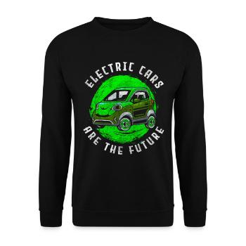Electric Car Environment Performance - Unisex Sweatshirt - black - Front - Alina (178cm) & Michal (187cm)