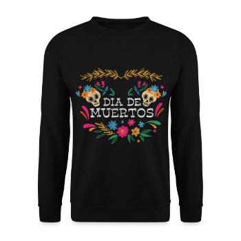 Mexico Solid Skeleton - Unisex Sweatshirt - black - Front - Alina (178cm) & Michal (187cm)