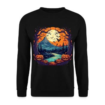 Gruseliges Halloween Party Kostüm Halloween - Sweat-shirt Unisexe - noir - Devant - Alina (178cm) & Michal (187cm)