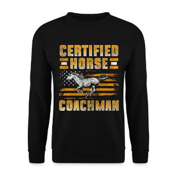 Carter Horse Horsepower Rider - Unisex Sweatshirt - black - Front - Alina (178cm) & Michal (187cm)