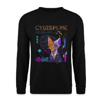 Zukunft Fantasy Neon - Unisex Pullover - Schwarz - Vorne - Alina (178cm) & Michal (187cm)