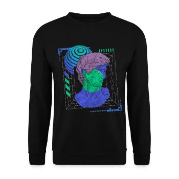 Cyborg Steampunk Anime Japan - Unisex Pullover - Schwarz - Vorne - Alina (178cm) & Michal (187cm)