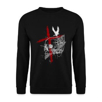 Style Hart Viking Clock - Unisex Sweatshirt - black - Front - Alina (178cm) & Michal (187cm)