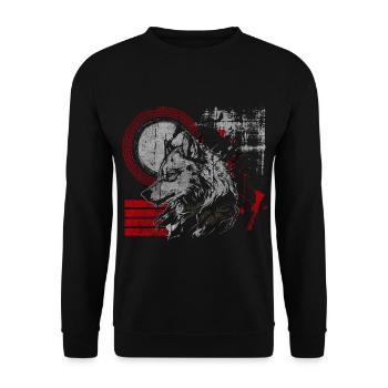 Trash Polka Motiv Rot Polka - Unisex Pullover - Schwarz - Vorne - Alina (178cm) & Michal (187cm)