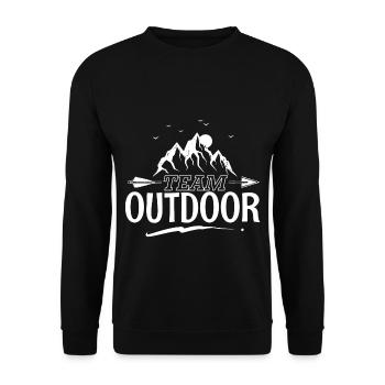 Team Outdoor - Unisex Sweatshirt - black - Front - Alina (178cm) & Michal (187cm)