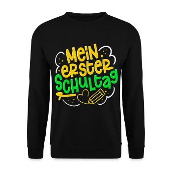 Einschulung Erster Schultag - Unisex Pullover - Schwarz - Vorne - Alina (178cm) & Michal (187cm)