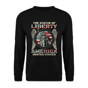 United States Pride War - Unisex Sweatshirt - black - Front - Alina (178cm) & Michal (187cm)