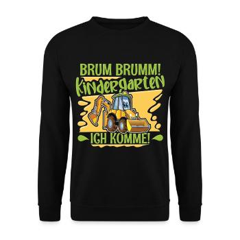 Kindergarten Bagger - Unisex Pullover - Schwarz - Vorne - Alina (178cm) & Michal (187cm)