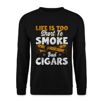Smoker Hemp Addiction - Unisex Sweatshirt - black - Front - Alina (178cm) & Michal (187cm)