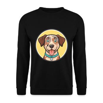 Catahoula Cur Dog Race Dessin animé Kawaii Clipart Animal de compagnie - Sweat-shirt Unisexe - noir - Devant - Alina (178cm) & Michal (187cm)
