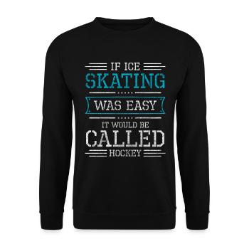 Eisläufer Eisbahn Kälte Eistanz - Unisex Pullover - Schwarz - Vorne - Alina (178cm) & Michal (187cm)