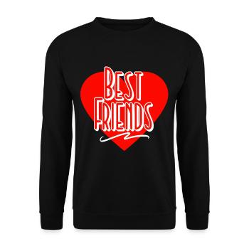 Beste Freunde - Unisex Pullover - Schwarz - Vorne - Alina (178cm) & Michal (187cm)