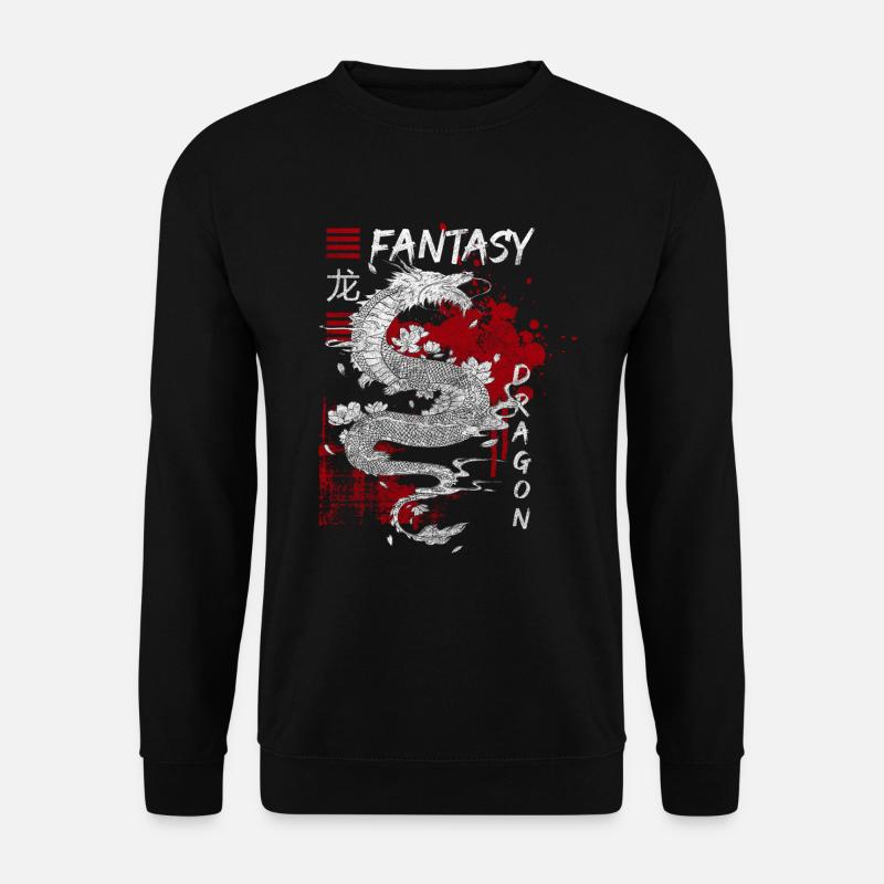 Drache China Tradition - Unisex Pullover - Schwarz