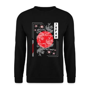 Orient Fighter Drawings Fairy Tales - Unisex Sweatshirt - black - Front - Alina (178cm) & Michal (187cm)