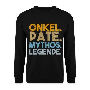 Patenonkel - Unisex Pullover - Schwarz - Vorne - Alina (178cm) & Michal (187cm)