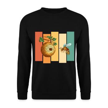 Ruche d’abeille - Sweat-shirt Unisexe - noir - Devant - Alina (178cm) & Michal (187cm)